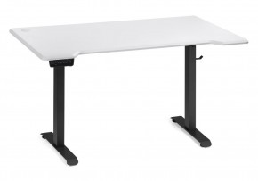 Компьютерный стол Маркос с механизмом подъема 140х80х75 белая шагрень / черный в Перми - perm.ok-mebel.com | фото 2