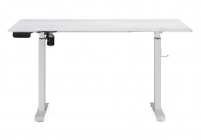 Компьютерный стол Маркос с механизмом подъема 140х80х75 белый / шагрень белая в Перми - perm.ok-mebel.com | фото 3