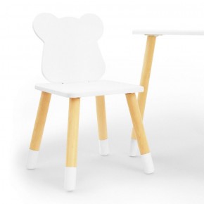 Комплект детской мебели стол и два стула Мишутка (Белый/Белый/Береза) в Перми - perm.ok-mebel.com | фото
