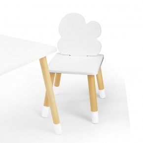 Комплект детской мебели стол и два стула Облачко (Белый/Белый/Береза) в Перми - perm.ok-mebel.com | фото