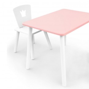 Комплект детской мебели стол и стул Корона (Розовый/Белый/Белый) в Перми - perm.ok-mebel.com | фото