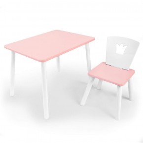 Комплект детской мебели стол и стул Корона (Розовый/Розовый/Белый) в Перми - perm.ok-mebel.com | фото