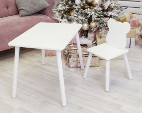 Комплект детской мебели стол и стул Мишутка (Белый/Белый/Белый) в Перми - perm.ok-mebel.com | фото