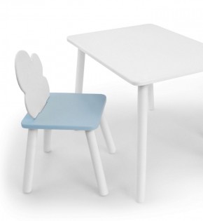 Комплект детской мебели стол и стул Облачко (Белый/Голубой/Белый) в Перми - perm.ok-mebel.com | фото