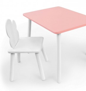 Комплект детской мебели стол и стул Облачко (Розывый/Белый/Белый) в Перми - perm.ok-mebel.com | фото
