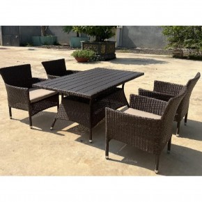 Комплект мебели из иск. ротанга AM-196B/T196 Brown 4Pcs (4+1) в Перми - perm.ok-mebel.com | фото 3