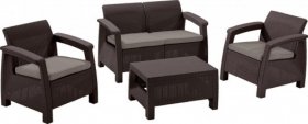 Комплект мебели Корфу сет (Corfu set) коричневый - серо-бежевый * в Перми - perm.ok-mebel.com | фото