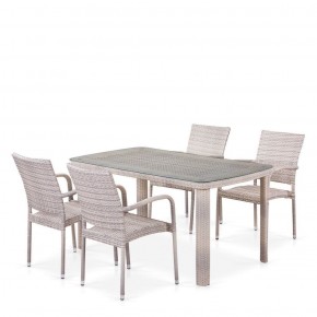 Комплект плетеной мебели T256C/Y376C-W85 Latte (4+1) + подушки на стульях в Перми - perm.ok-mebel.com | фото 1
