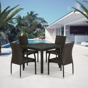 Комплект плетеной мебели T257A/YC379A-W53 Brown (4+1) + подушки на стульях в Перми - perm.ok-mebel.com | фото 1