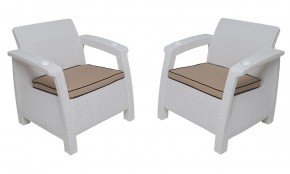 Комплект уличной мебели Yalta Premium Terrace Set (Ялта) белый (+подушки под спину) в Перми - perm.ok-mebel.com | фото 4
