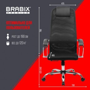 Кресло BRABIX PREMIUM "Ultimate EX-800" хром, плотная двойная сетка Х2, черное, 532911 в Перми - perm.ok-mebel.com | фото 6