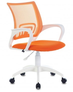 Кресло BRABIX "Fly MG-396W", пластик белый, сетка, оранжевое, 532401, MG-396W_532401 в Перми - perm.ok-mebel.com | фото