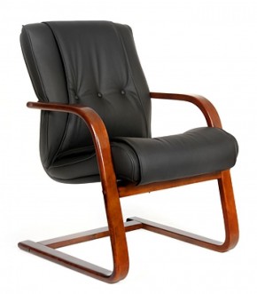 Кресло для посетителя CHAIRMAN  653 V (Кожа) Черное в Перми - perm.ok-mebel.com | фото