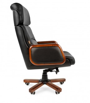 Кресло для руководителя CHAIRMAN 417 (Натуральная кожа) Черное в Перми - perm.ok-mebel.com | фото 3