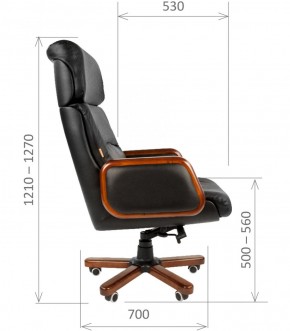 Кресло для руководителя CHAIRMAN 417 (Натуральная кожа) Черное в Перми - perm.ok-mebel.com | фото 5