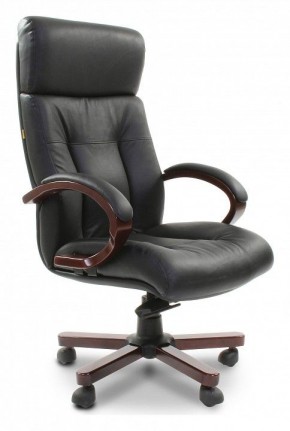 Кресло для руководителя Chairman 421 черный/орех темный, черный в Перми - perm.ok-mebel.com | фото