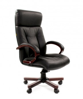 Кресло для руководителя CHAIRMAN  421 (Натуральная кожа) Черное в Перми - perm.ok-mebel.com | фото 1