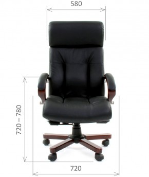 Кресло для руководителя CHAIRMAN  421 (Натуральная кожа) Черное в Перми - perm.ok-mebel.com | фото 4