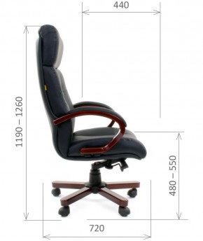 Кресло для руководителя CHAIRMAN  421 (Натуральная кожа) Черное в Перми - perm.ok-mebel.com | фото 5
