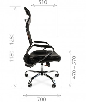 Кресло для руководителя CHAIRMAN 700 (Сетка) Черное в Перми - perm.ok-mebel.com | фото 5