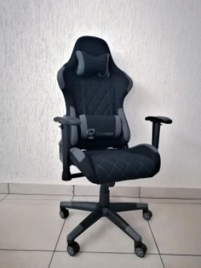 Кресло геймерское Barneo K-51 (черная ткань серые вставки) в Перми - perm.ok-mebel.com | фото