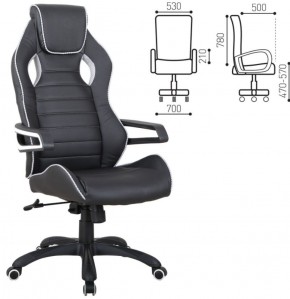 Кресло компьютерное BRABIX "Techno Pro GM-003" (черное/серое, вставки серые) 531814 в Перми - perm.ok-mebel.com | фото 2