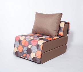 Кресло-кровать бескаркасное Харви (коричневый-геометрия браун) в Перми - perm.ok-mebel.com | фото 1