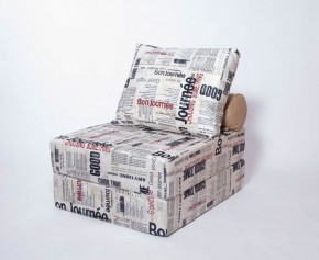 Кресло-кровать-пуф бескаркасное Прайм (Газета) в Перми - perm.ok-mebel.com | фото