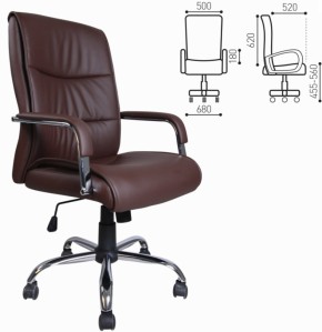 Кресло офисное BRABIX "Space EX-508" (экокожа, хром, коричневое) 531164 в Перми - perm.ok-mebel.com | фото 4