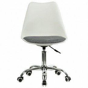 Кресло стул BRABIX "Eames MG-310 CH", хром, пластик белый, ткань серая, 532924 в Перми - perm.ok-mebel.com | фото