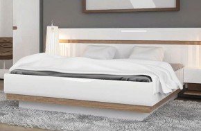 Кровать 140/TYP 91-01 с подъемником, LINATE ,цвет белый/сонома трюфель в Перми - perm.ok-mebel.com | фото 1