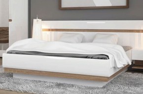 Кровать 160/TYP 92, LINATE ,цвет белый/сонома трюфель в Перми - perm.ok-mebel.com | фото 2