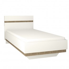 Кровать 90/TYP 90, LINATE ,цвет белый/сонома трюфель в Перми - perm.ok-mebel.com | фото