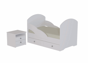 Кровать 800 ЛДСП с ящиком и бортиками (без фотопечати) в Перми - perm.ok-mebel.com | фото 2