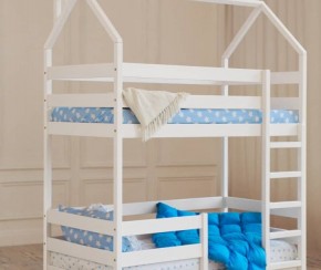 Кровать-домик двухъярусная 80*160 Белый в Перми - perm.ok-mebel.com | фото 6