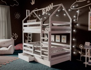Кровать-домик двухъярусная 80*190 Белый в Перми - perm.ok-mebel.com | фото