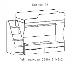 КАПРИЗ-22 Кровать двухъярусная 800 настил ЛДСП в Перми - perm.ok-mebel.com | фото 2