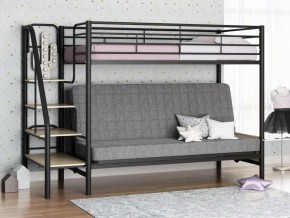Кровать двухъярусная с диваном "Мадлен-3" (Черный/Серый) в Перми - perm.ok-mebel.com | фото