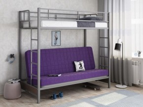 Кровать двухъярусная с диваном "Мадлен" (Серый/Фиолетовый) в Перми - perm.ok-mebel.com | фото 1