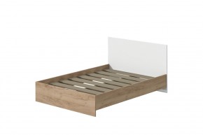 Кровать Эконом 1200 (Дуб крафт золотой/Белый текстурный) в Перми - perm.ok-mebel.com | фото