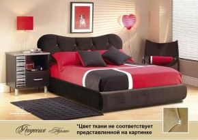 Кровать Феодосия 1600 со стразами в ткани "Конфетти кофе" (коричневый) серия Норма (+основание на опорах) в Перми - perm.ok-mebel.com | фото