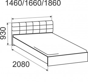 Кровать интерьерная Лита с латами 1600*2000 в Перми - perm.ok-mebel.com | фото
