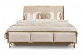 Кровать Lara 1600 с мягким изголовьем + основание (белый глянец) в Перми - perm.ok-mebel.com | фото 1
