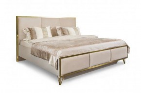 Кровать Lara 1800 с мягким изголовьем + основание (бежевый глянец) в Перми - perm.ok-mebel.com | фото