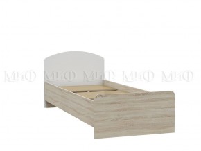 МАРТИНА Кровать 800 с настилом ЛДСП (Белый глянец/дуб сонома) в Перми - perm.ok-mebel.com | фото 1