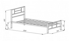 Кровать металлическая "Кадис 900х1900" Белый в Перми - perm.ok-mebel.com | фото 2