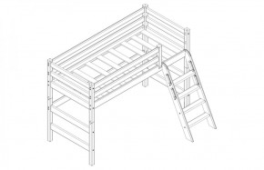 Кровать полувысокая с наклонной лестницей Соня (Вариант 6) в Перми - perm.ok-mebel.com | фото 3