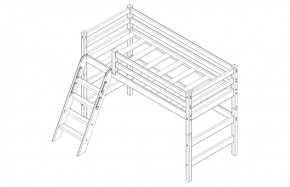 Кровать полувысокая с наклонной лестницей Соня (Вариант 6) в Перми - perm.ok-mebel.com | фото 4