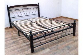 Кровать "Муза 1" КМД10  Черная (1400*2000) (ножки-шоколад) с коваными изделиями в Перми - perm.ok-mebel.com | фото 3