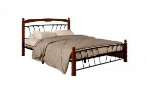 Кровать "Муза 1" КМД10 Черная (1600*2000) (ножки-махагон) с коваными изделиями в Перми - perm.ok-mebel.com | фото 1